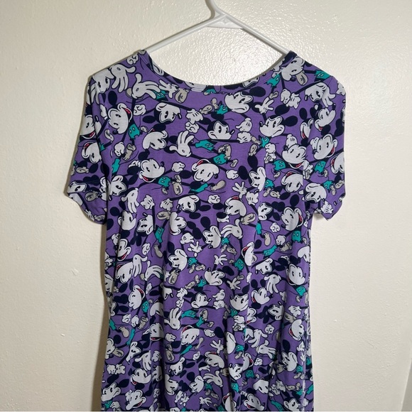 Lularoe Carly T-Shirt Dress Purple Mickey Mouse XS - Picture 6 of 9